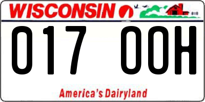 WI license plate 017OOH