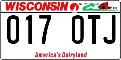 WI license plate 017OTJ