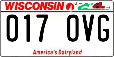 WI license plate 017OVG