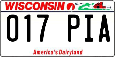 WI license plate 017PIA