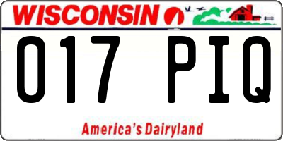 WI license plate 017PIQ