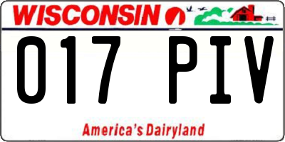 WI license plate 017PIV