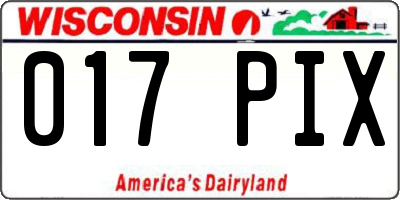 WI license plate 017PIX