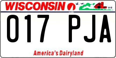 WI license plate 017PJA