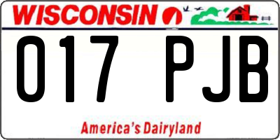 WI license plate 017PJB