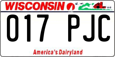 WI license plate 017PJC