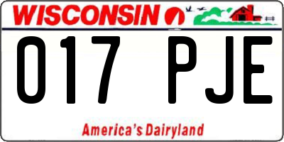 WI license plate 017PJE