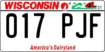 WI license plate 017PJF