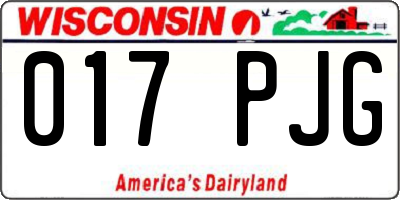 WI license plate 017PJG