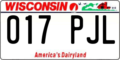 WI license plate 017PJL