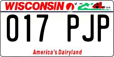 WI license plate 017PJP