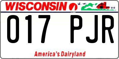 WI license plate 017PJR