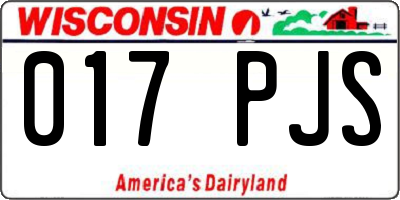 WI license plate 017PJS