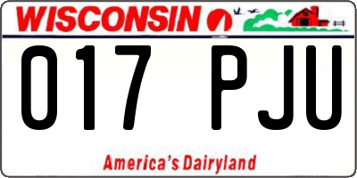 WI license plate 017PJU
