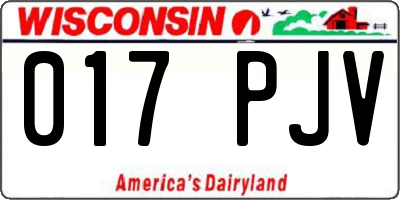 WI license plate 017PJV
