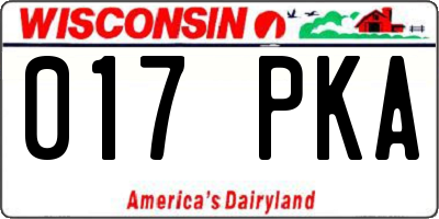 WI license plate 017PKA