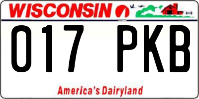 WI license plate 017PKB