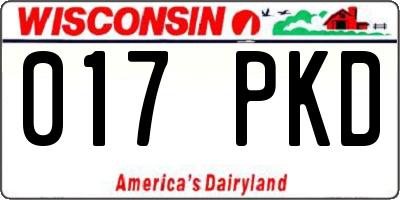WI license plate 017PKD
