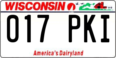 WI license plate 017PKI