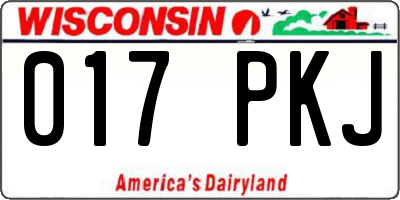 WI license plate 017PKJ