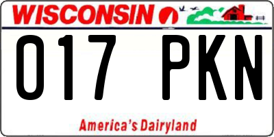 WI license plate 017PKN