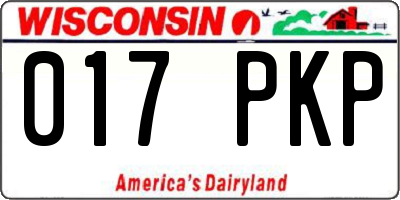 WI license plate 017PKP