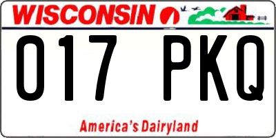 WI license plate 017PKQ
