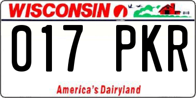 WI license plate 017PKR