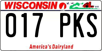 WI license plate 017PKS