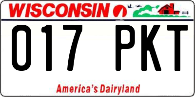 WI license plate 017PKT