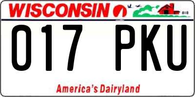 WI license plate 017PKU