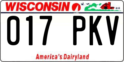 WI license plate 017PKV