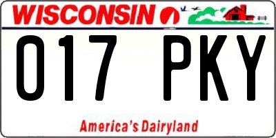 WI license plate 017PKY