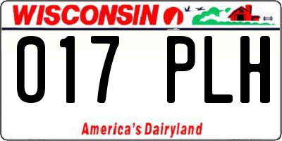 WI license plate 017PLH