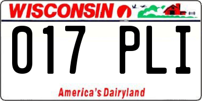 WI license plate 017PLI