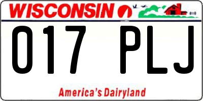 WI license plate 017PLJ