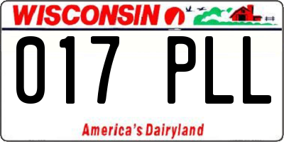 WI license plate 017PLL