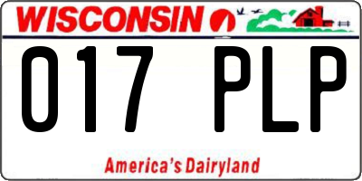 WI license plate 017PLP
