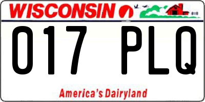 WI license plate 017PLQ