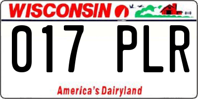 WI license plate 017PLR