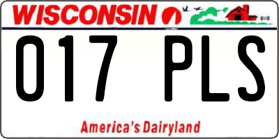 WI license plate 017PLS