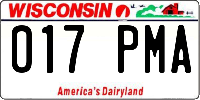 WI license plate 017PMA