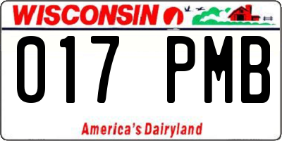 WI license plate 017PMB