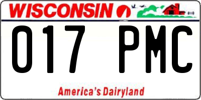 WI license plate 017PMC