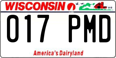 WI license plate 017PMD