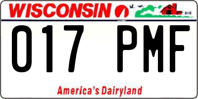 WI license plate 017PMF