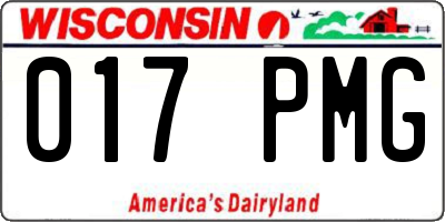 WI license plate 017PMG