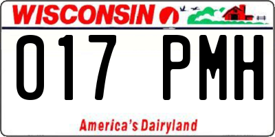 WI license plate 017PMH