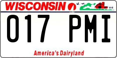 WI license plate 017PMI
