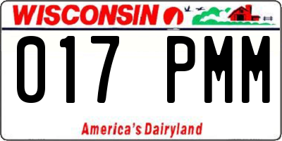 WI license plate 017PMM